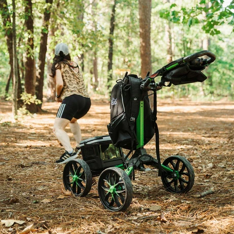 Bag Boy Disc Golf Quad Pro in use